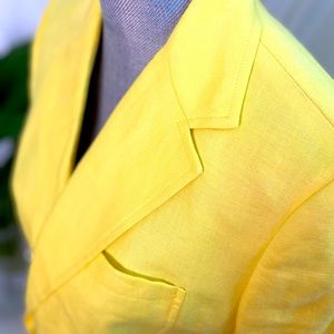 LAUREN Ralph Lauren, Women’s Linen Blazer, Yellow, MED (Size 10)
